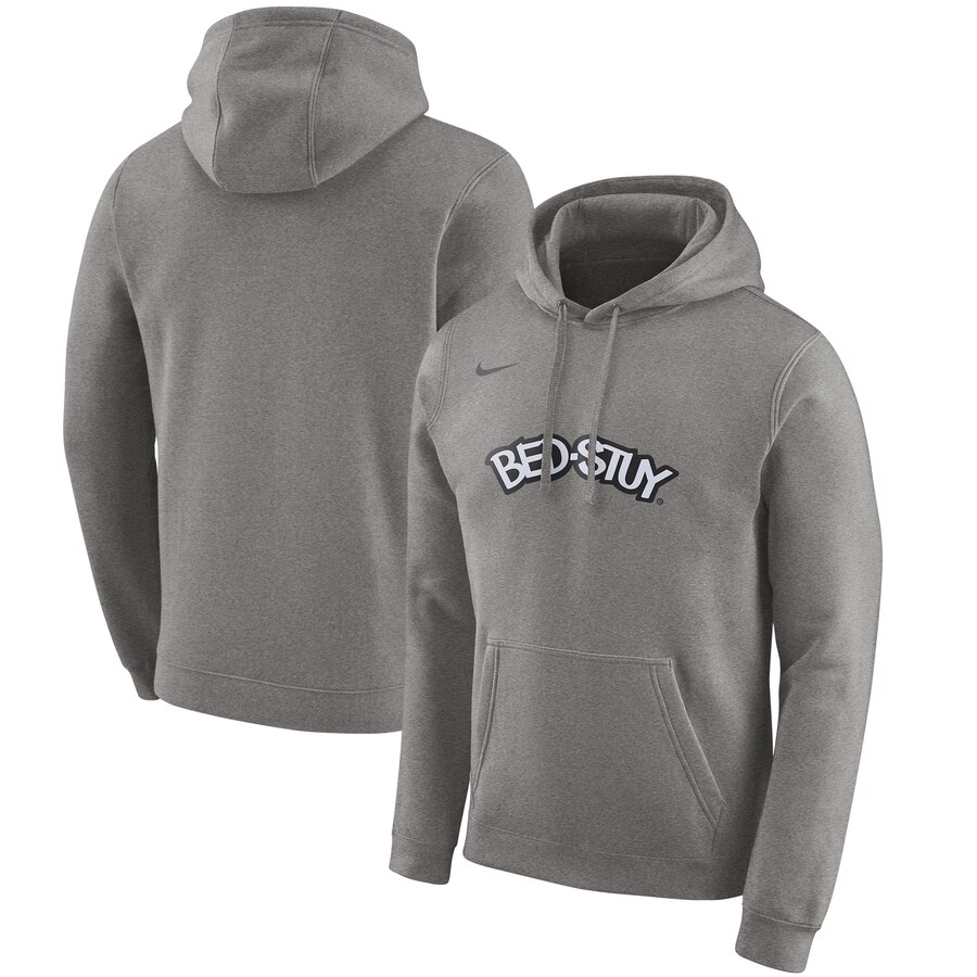 NBA Brooklyn Nets Nike 201920 City Edition Club Pullover Hoodie Heather Gray->los angeles lakers->NBA Jersey